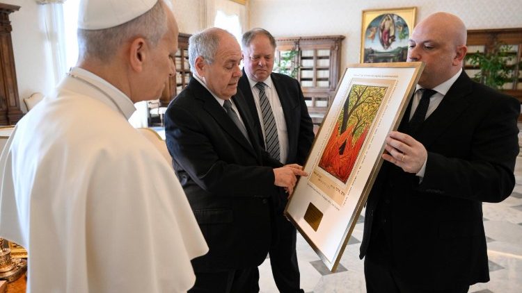 Леў XIV з ізраільскай дэлегацыяй