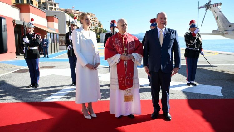 Papa Leone XIV nel Principato di Monaco con il principe Alberto II e la principessa Charléne
