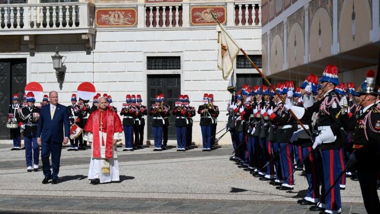 2026.03.28 Viaggio Apostolico nel Principato di Monaco - Cerimonia di benvenuto e Visita di cortesia a S. A. S. il Principe di Monaco