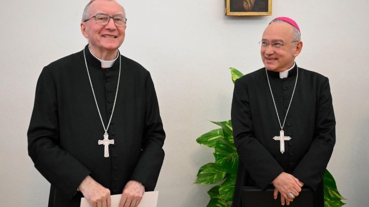 Archbishop Pe&ntilde;a Parra with Cardinal Secretary of State, Pietro Parolin