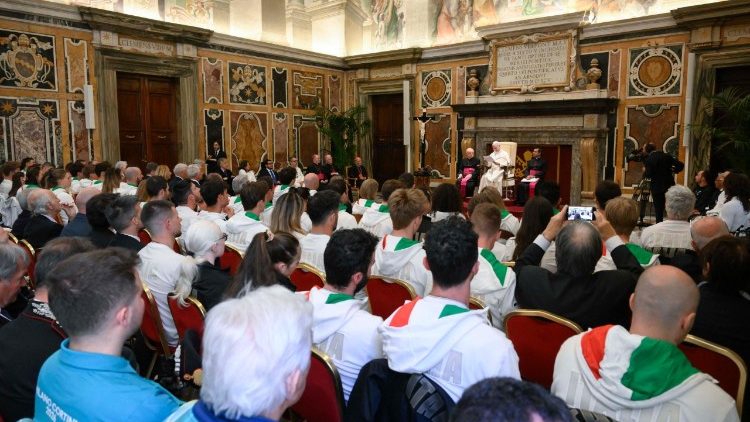 Pope Leo XIV meets with Italian Olympic and Paralympic athletes on April 9, 2026