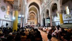 Pope Leo XIV celebrates Mass at the Basilica of St. Augustine in Annaba, Algeria
