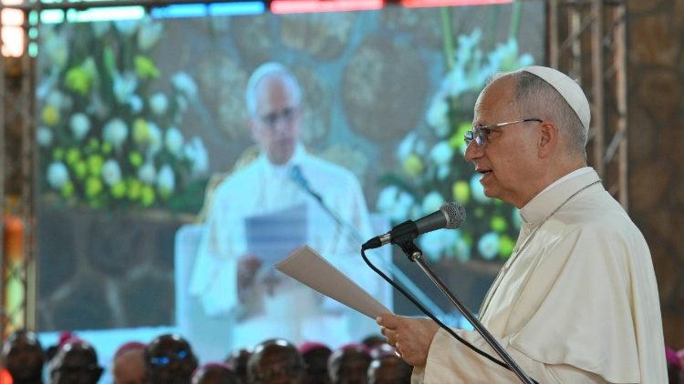 El Papa durante su discurso en el encuentro por la paz en Bamenda