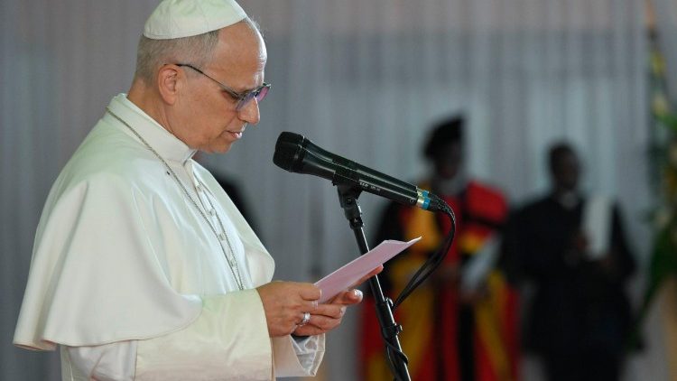 Un momento del discurso del Santo Padre en el encuentro con el mundo universitario, viernes 17 de abril de 2026