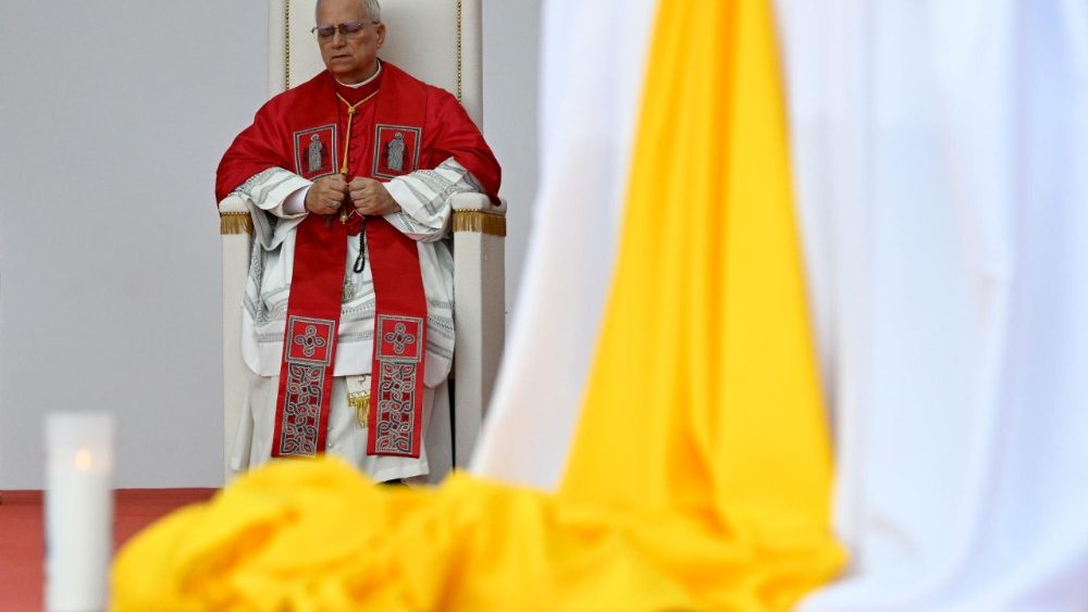 Rugăciunea rozariului cu Leon al XIV-lea la sanctuarul marian ”Mamã Muxima” din Angola în 19 aprilie 2026
