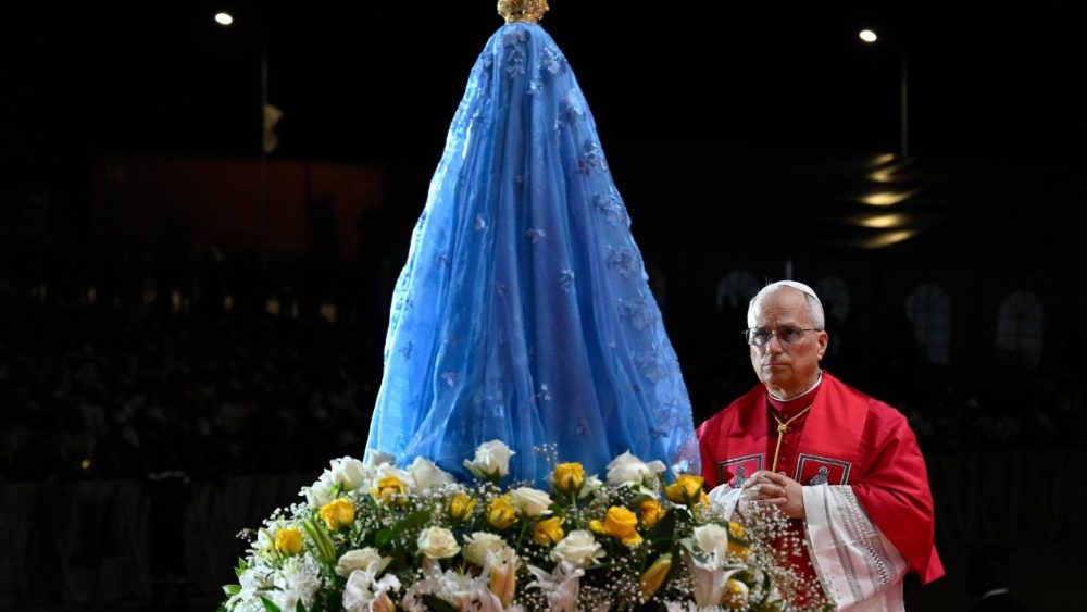 Rugăciunea rozariului cu Leon al XIV-lea la sanctuarul marian ”Mamã Muxima” din Angola în 19 aprilie 2026