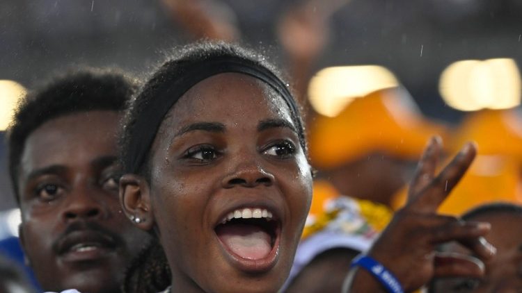 Participants cheered the Pope and other speakers 