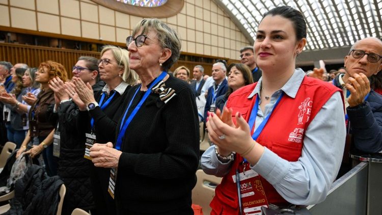 Italian Catholic religion teachers attend the papal audience in the Paul VI Hall
