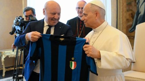 Papa Leone all’Inter: molti giovani vi guardano come “eroi”, siate testimoni di valori