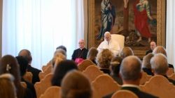 Pilgrimer från stiftelsen Edith-Wagner-Haberland-Foundation och Augustiner-Bräu i audiens hos påve Leo XIV lördagen den 9 maj