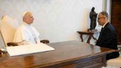 Papa Leão e o primeiro-ministro Haiti.