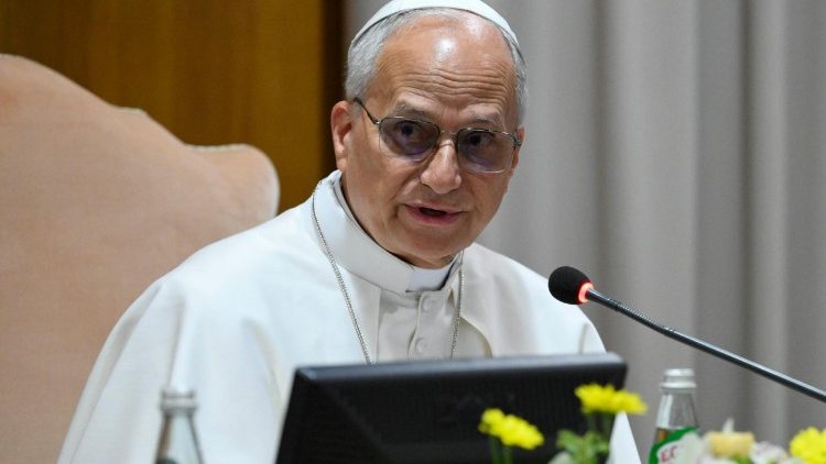 Pope Leo speaks to the lay Church leaders