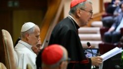 Il cardinale Parolin, segretario di Stato, introduce la presentazione della enciclica di Leone XIV "Magnifica humanitas"