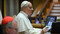 Papież podczas prezentacji encykliki Magnifica humanitas 25 maja 2026 r.