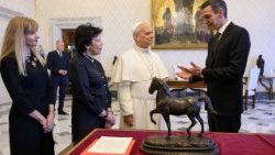 XIV. Leó pápa a spanyol kormányfővel 