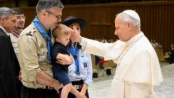 La Leon al XIV-lea, membrii Asociației Italiene Călăuze și Cercetași Catolici Europeni