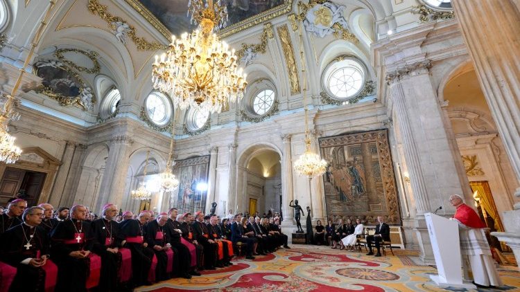 Pope Leo XIV addresses authorities in Spain