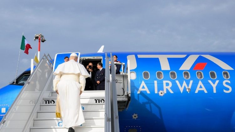 Pope Leo XIV boards ITA Airways aircraft heading to Madrid