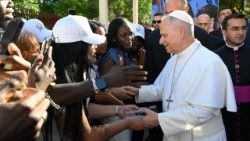 2026.06.06 Viaggio Apostolico in Spagna - Visita agli operatori e assistiti del progetto sociale CEDIA 24 hor2as