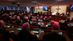 Papa Leon al XIV-lea la întâlnirea cu membrii episcopatului spaniol, la sediul Conferinței Episcopale din Madrid (luni, 8 iunie 2026)