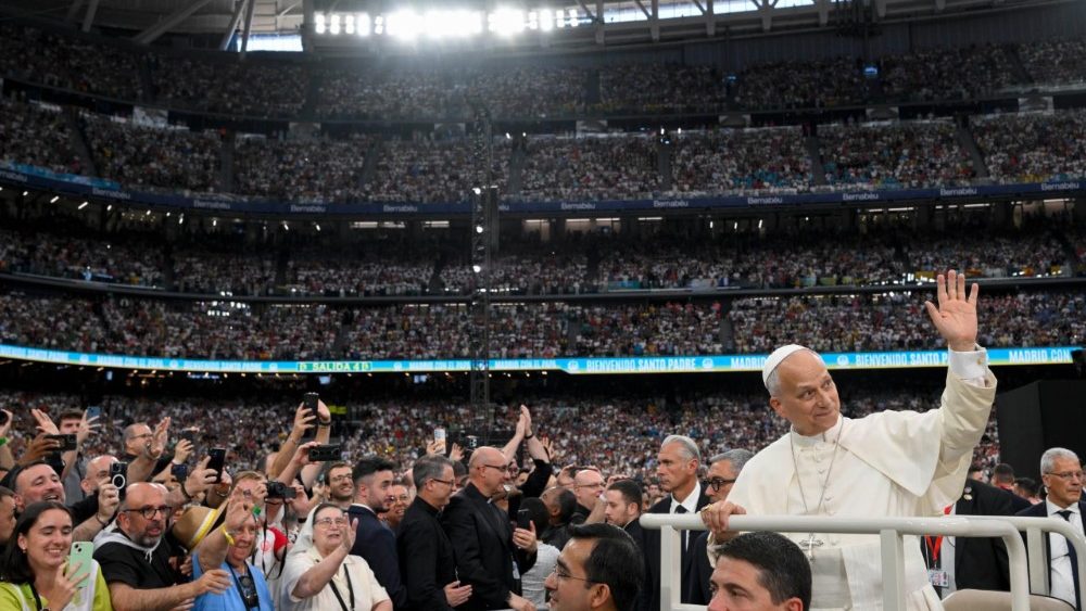 Setkání s věřícími madridské diecéze na stadionu Santiago Bernabéu, 8. 6. 2026
