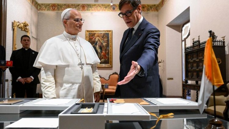 Le Pape L&eacute;on XIV et le pr&eacute;sident de la Generalitat de Catalogne