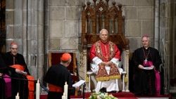 2026.06.09 Viaggio Apostolico in Spagna - Preghiera dellâ  Ora Media nella Cattedrale della Santa Croce e Santâ  Eulalia