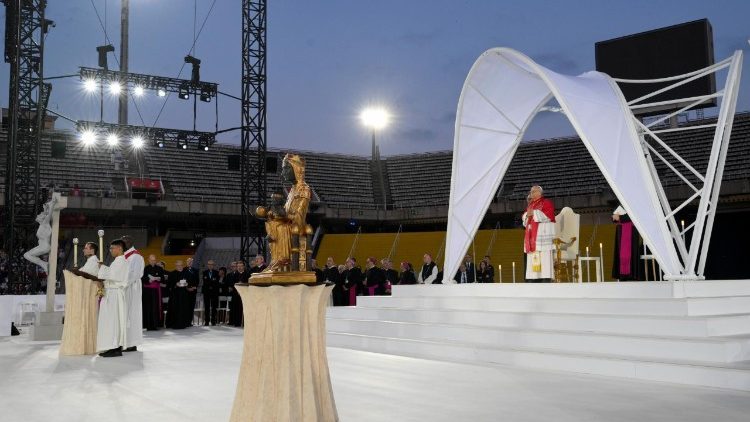 Pope Leo during the Prayer Vigil