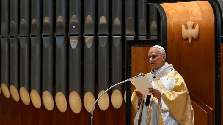 El Papa Le&oacute;n durante la homil&iacute;a