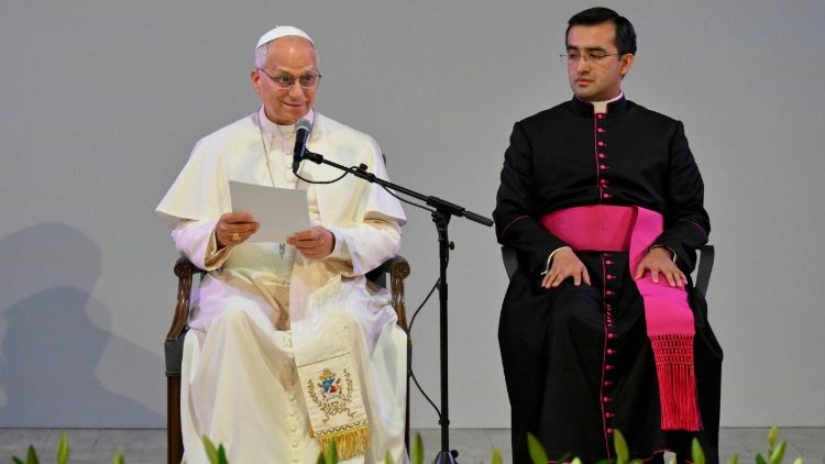 Pope Leo delivers his address