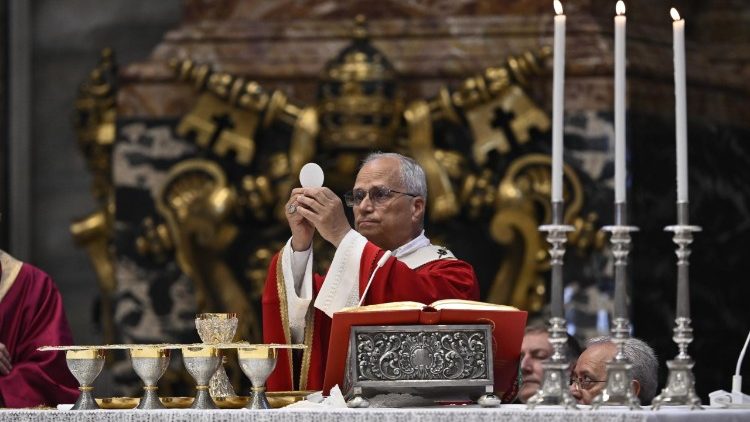 Papst Leo XIV. bei der Exequienmesse f&uuml;r Kardinal Ruini am Donnerstag, 18. Juni 2026