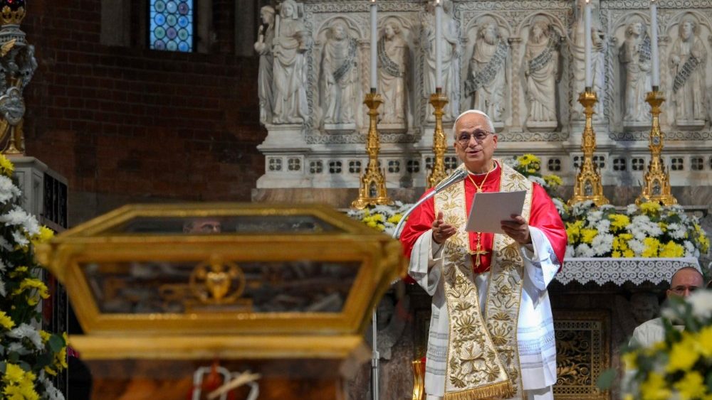 Візіт у базіліку Сан-П’етра-ін-Чэль-д’Ора ў Павіі