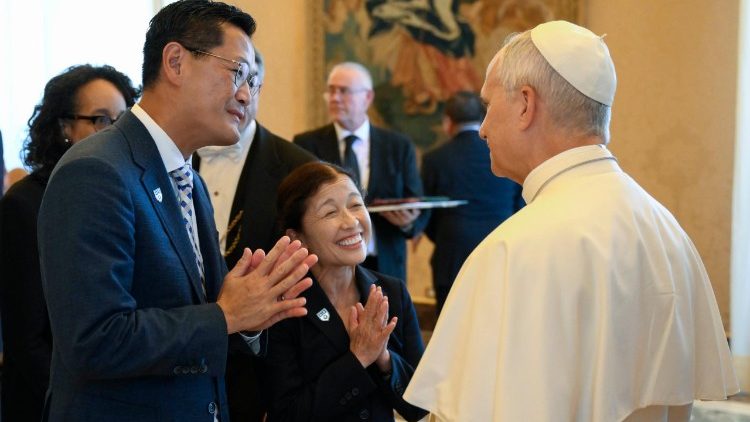 Pope Leo XIV meets with representatives from the Jesuit colleges and universities in North America
