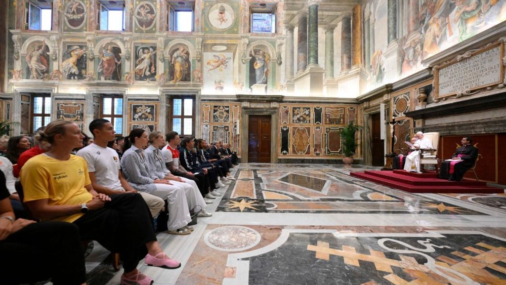 La papa Leon al XIV-lea, Federația Italiană de Natație și participanții internaționali la cea de-a 62-a ediție a Trofeului ”Sette Colli”