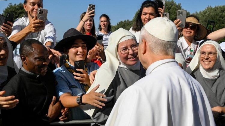 Bei der Begegnung mit Papst Leo XIV.