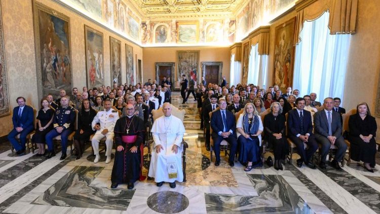The Pope with members of Portugal's Military Ordinariate