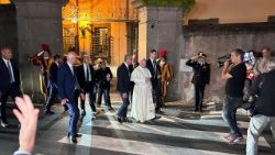 Papa Leone XIV lascia Castel Gandolfo perr il rientro in Vaticano 19 agosto 2025