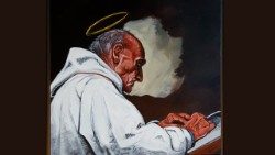 Padre Jacques Hamel in un dipinto da Moubine, fedele musulmano