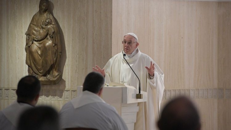 Pope Francis at Mass in Casa Santa Marta