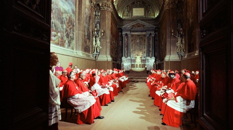 Cardinals gather in Rome for the conclave of 1978, which elected Karol Wojtyła