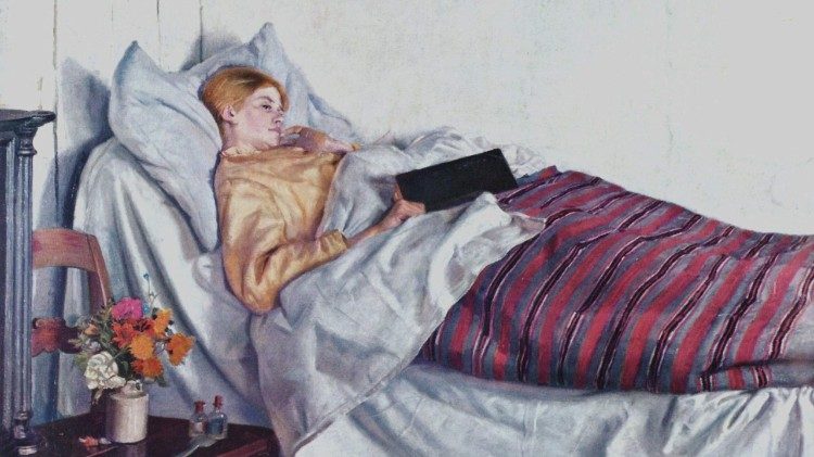 «Når jeg tar pennen fatt for å begynne, kommer det straks en snill søster forbi med en høygaffel på skulderen» («Den syge pige» av Michael Ancher)