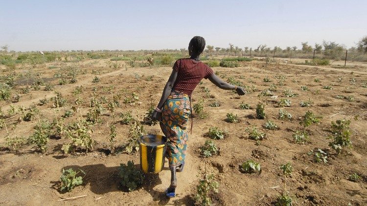 Seca em Mali, uma mulher em busca de água potável 