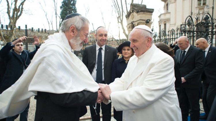 File photo of Pope Francis and Rabbi Riccardo Di Segni