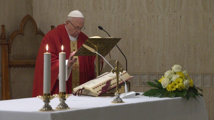 Le Pape lors de la messe à Sainte-Marthe, ce lundi 21 janvier 2019