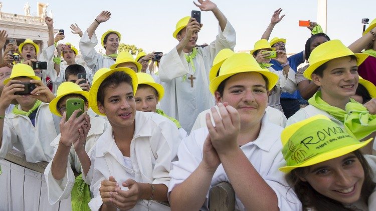 Młodzież na audiencji papieskiej w Rzymie
