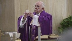 Pope Francis celebrates Mass at Casa Santa Marta