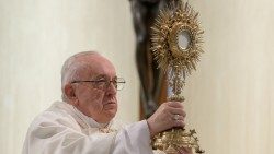 Папа падчас св. Імшы ў капліцы сваёй рэзідэнцыі