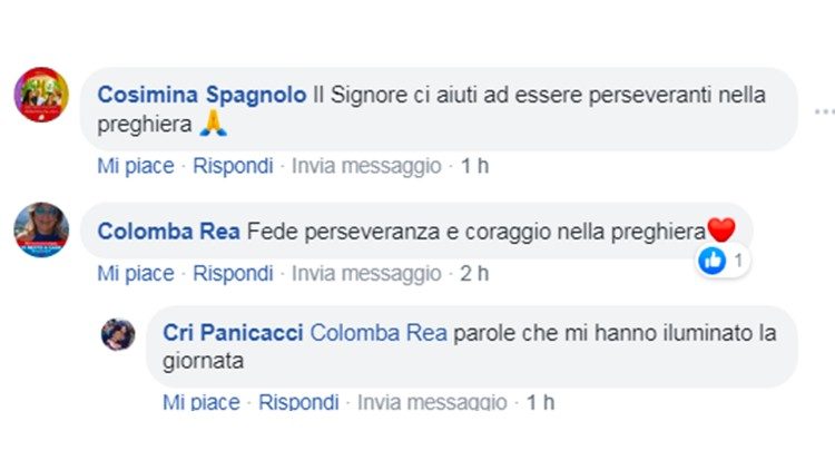 Commenti dalla pagina Facebook @vaticannews.it