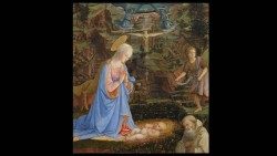 Tilbedelse av barnet av Fra Filippo Lippi (malt til Camaldoli-klosteret)