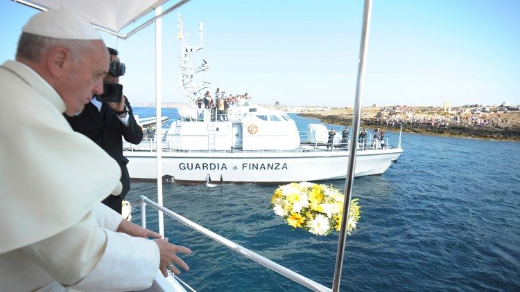 Papa Francisco em Lampedusa, em 8 de julho de 2013